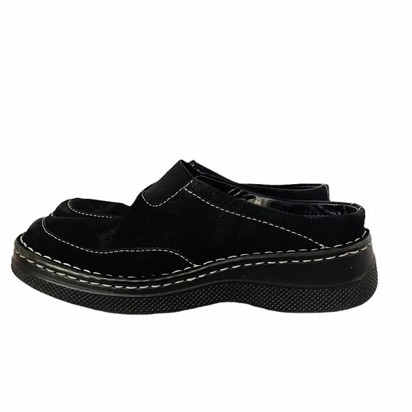 High Sierra Andie Black Suede Clog Mule With Contrast Stitching Women’s Size 7 - Picture 3 of 12